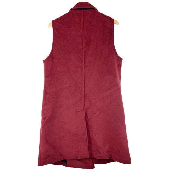 Untuckit Maroon Wool Double Breasted Long Vera Vest - Picture 4 of 4